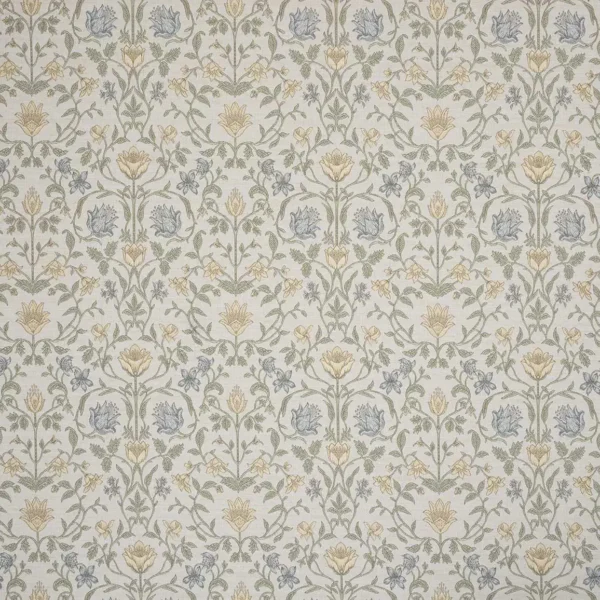 Rosetto Fabric - Mint by Rosetto Fabric from iLiv Botanical Archive collection - yellow botanical woven