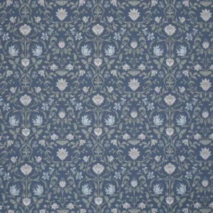 Rosetto Fabric from iLiv Botanical Archive collection - blue botanical woven