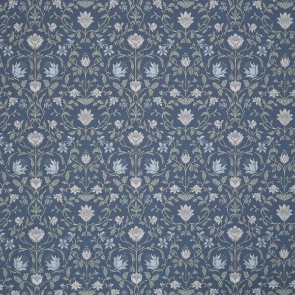 Rosetto Fabric - Teal by Rosetto Fabric from iLiv Botanical Archive collection - blue botanical woven