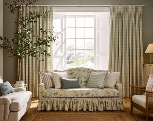 Glenhaven Fabric from iLiv Botanical Archive collection - yellow checked woven