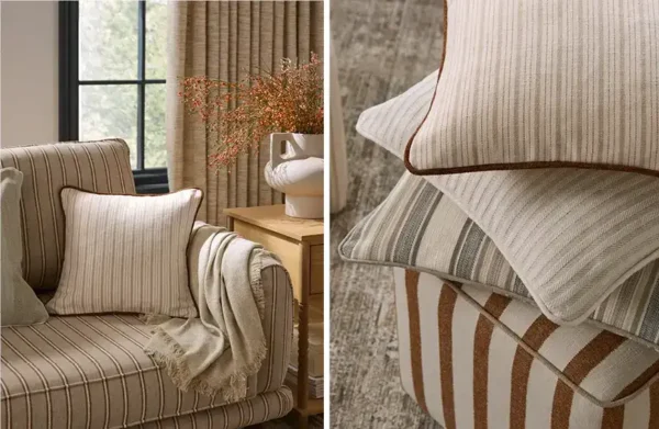 Solara Fabric from iLiv Hartland collection - green striped woven