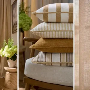 Solara Fabric from iLiv Hartland collection - green striped woven
