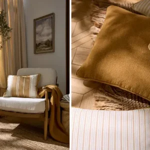 Lynton Fabric from iLiv Hartland collection - brown striped woven