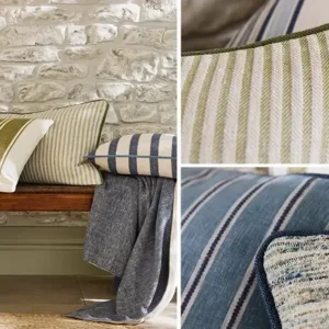Zennor Fabric from iLiv Hartland collection - red striped woven