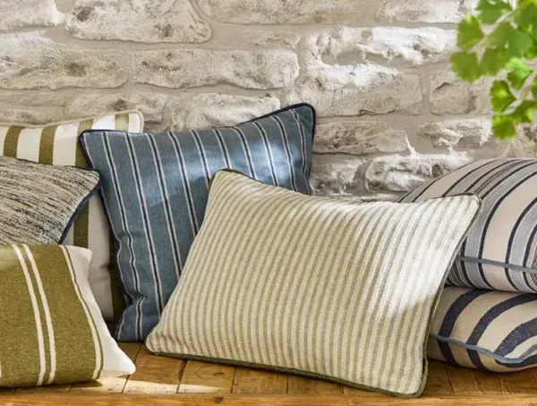 Hartland Fabric - Sandstone by Hartland Fabric from iLiv Hartland collection - red striped woven