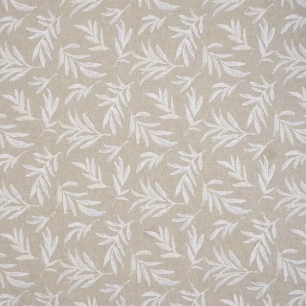 Filora Fabric - Linen by Filora Fabric from iLiv Terrana collection - neutral botanical embroideried
