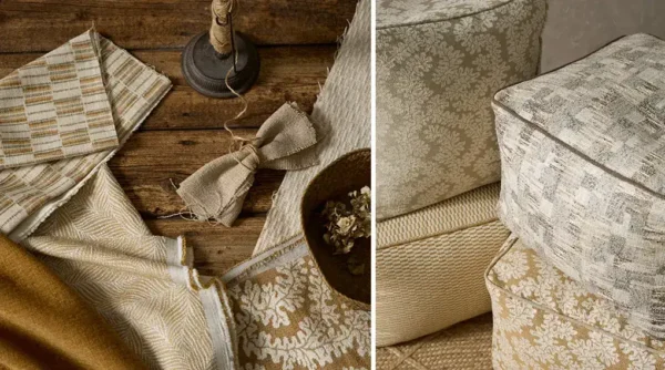 Rivora Fabric - Rosewood by Terrana Fabric from iLiv Terrana collection - green contemporary woven