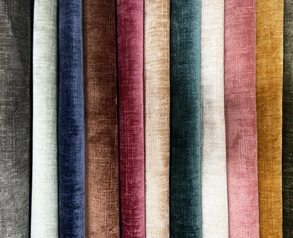 Celina Fabric - Olive by Celina Fabric from Cristina Marrone Celina collection - green plain velvet-chenille