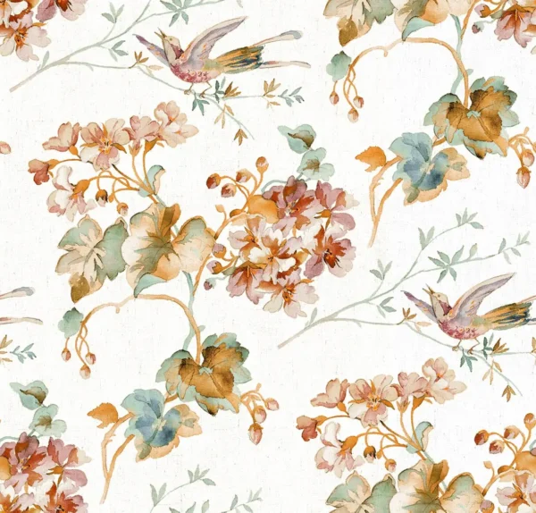 Giardino Fabric from Cristina Marrone Giardino collection - brown botanical cotton