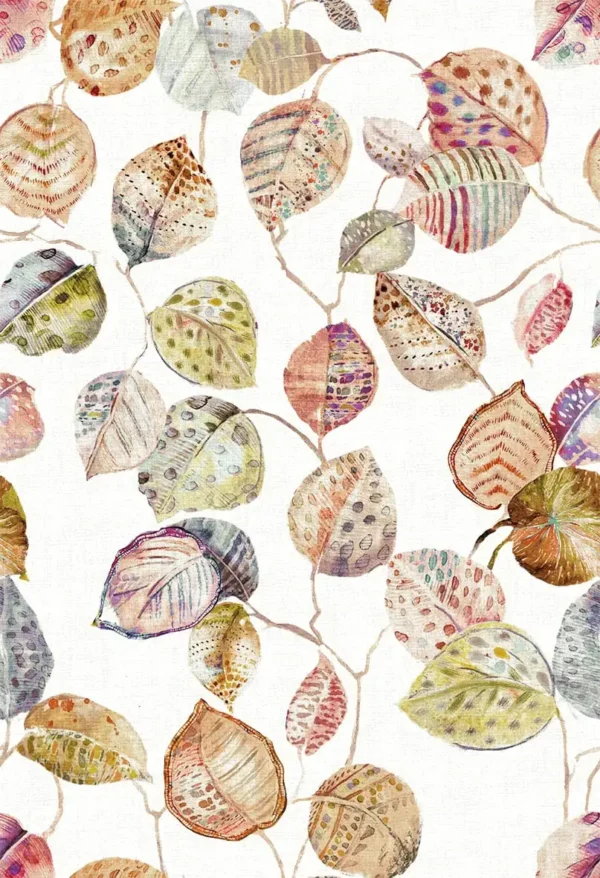 Giardino Fabric from Cristina Marrone Giardino collection - brown botanical cotton