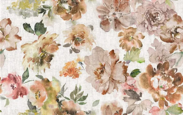 Giardino Fabric from Cristina Marrone Giardino collection - brown botanical cotton