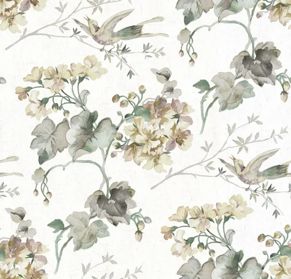 Giardino Fabric from Cristina Marrone Giardino collection - black-grey botanical cotton