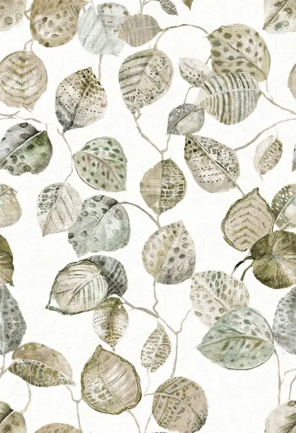 Giardino Fabric - GIA4256 by Giardino Fabric from Cristina Marrone Giardino collection - black-grey botanical cotton