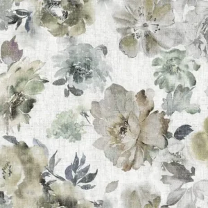 Giardino Fabric from Cristina Marrone Giardino collection - black-grey botanical cotton