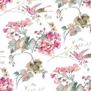 Giardino Fabric from Cristina Marrone Giardino collection - pink botanical cotton