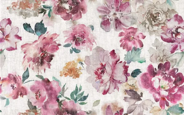 Giardino Fabric from Cristina Marrone Giardino collection - pink botanical cotton