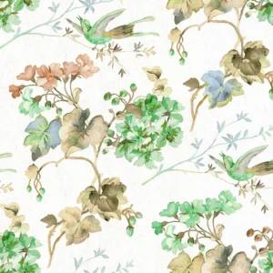 Giardino Fabric from Cristina Marrone Giardino collection - green botanical cotton
