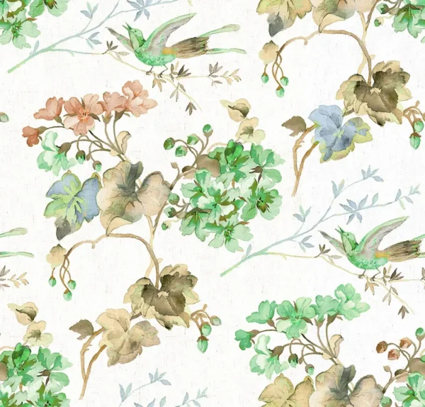 Giardino Fabric from Cristina Marrone Giardino collection - green botanical cotton