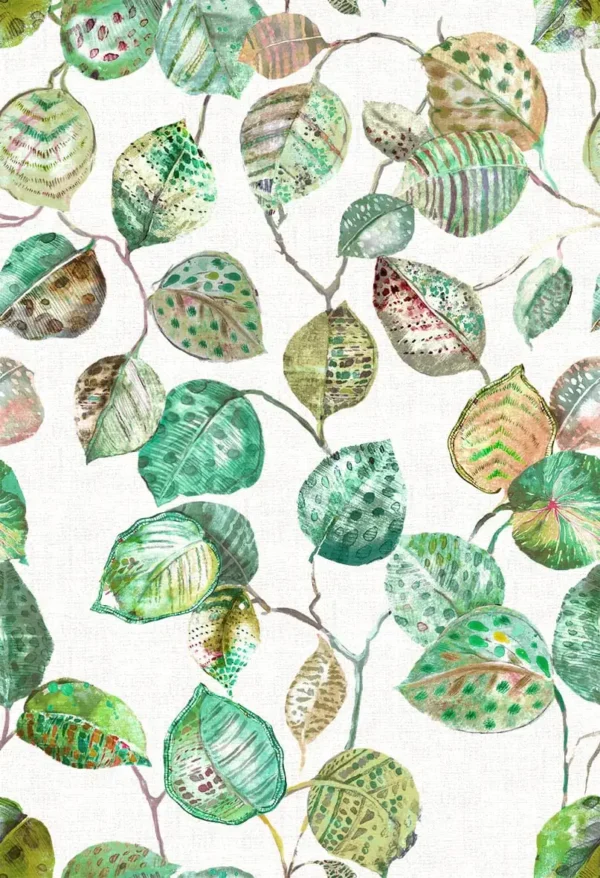 Giardino Fabric - GIA4274 by Giardino Fabric from Cristina Marrone Giardino collection - green botanical cotton