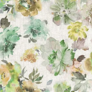 Giardino Fabric from Cristina Marrone Giardino collection - green botanical cotton