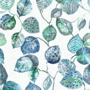 Giardino Fabric from Cristina Marrone Giardino collection - blue botanical cotton
