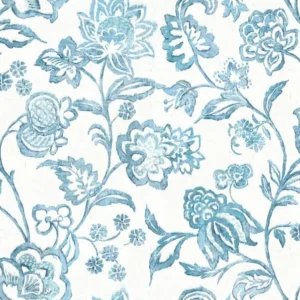 Giardino Fabric from Cristina Marrone Giardino collection - blue botanical cotton