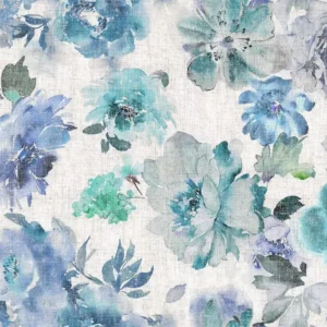 Giardino Fabric from Cristina Marrone Giardino collection - blue botanical cotton