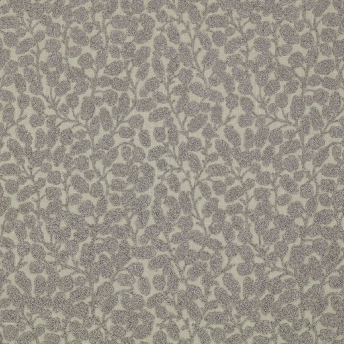 Gardiner Fabric - Gull by Gardiner Fabric from Warwick Hampton Weaves & Embroideries collection - black-grey botanical embroideried