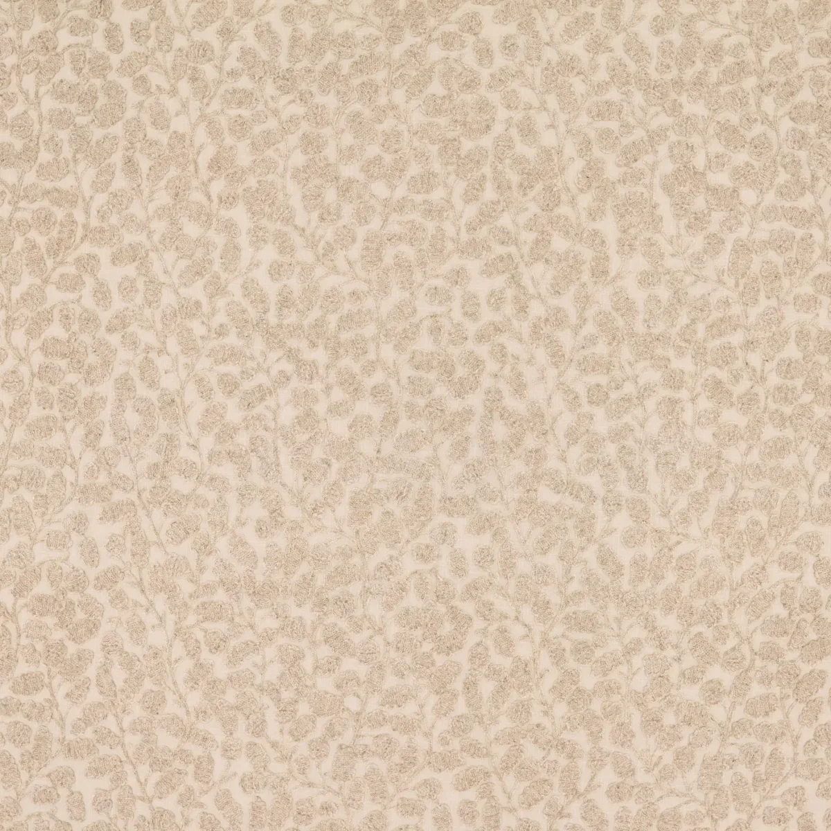 Gardiner Fabric from Warwick Hampton Weaves & Embroideries collection - neutral botanical embroideried
