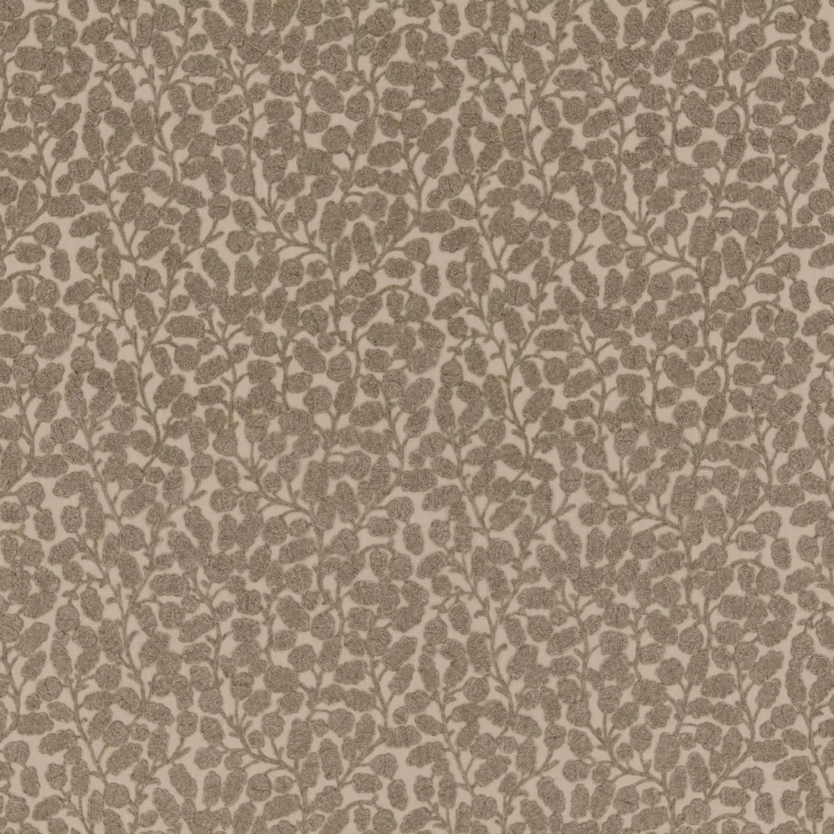 Gardiner Fabric - Rockpool by Gardiner Fabric from Warwick Hampton Weaves & Embroideries collection - brown botanical embroideried