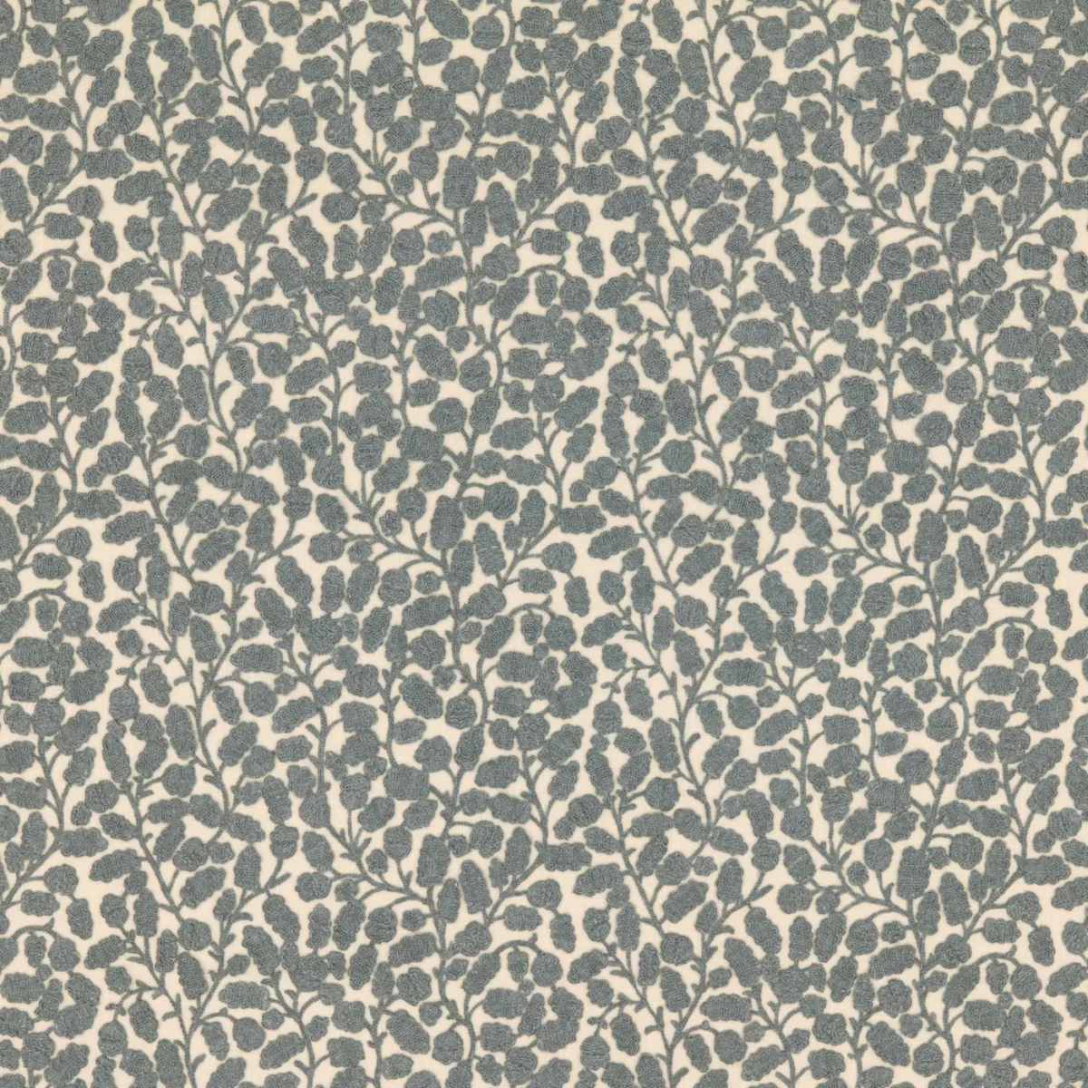 Gardiner Fabric - Saltwater by Gardiner Fabric from Warwick Hampton Weaves & Embroideries collection - blue botanical embroideried