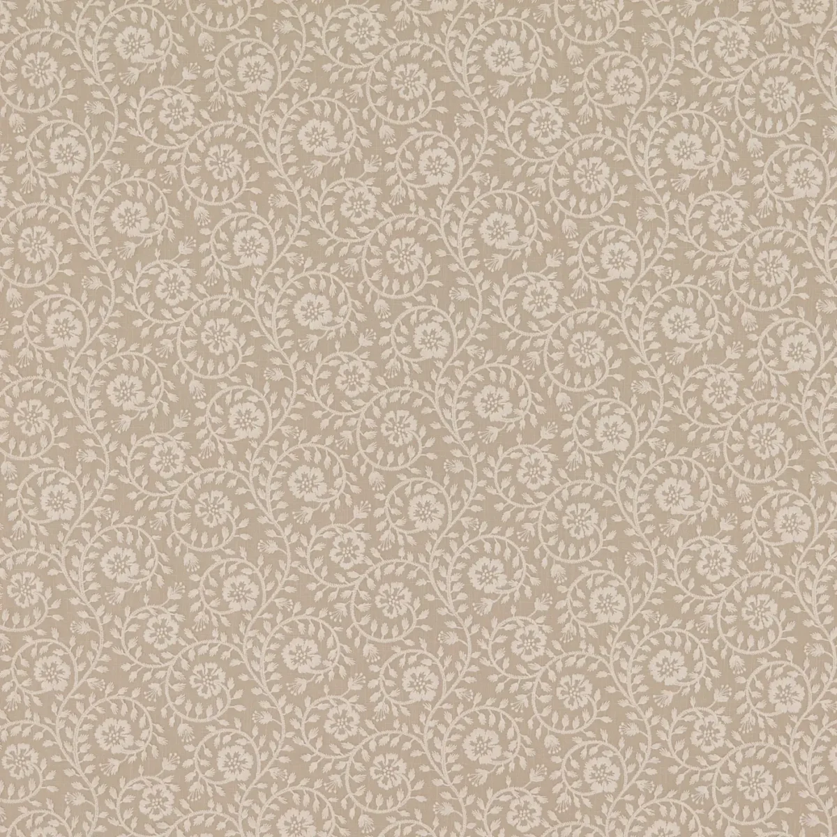Marion Fabric - Quaker by Marion Fabric from Warwick Hampton Weaves & Embroideries collection - neutral botanical embroideried