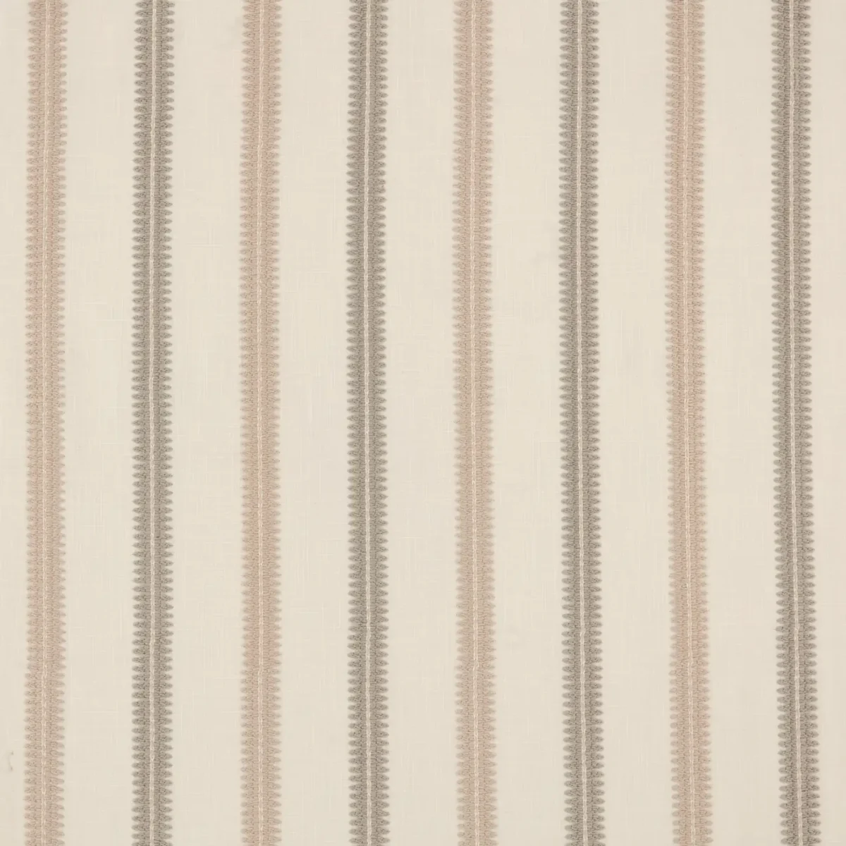Meschutt Fabric - Oyster by Meschutt Fabric from Warwick Hampton Weaves & Embroideries collection - black-grey striped embroideried