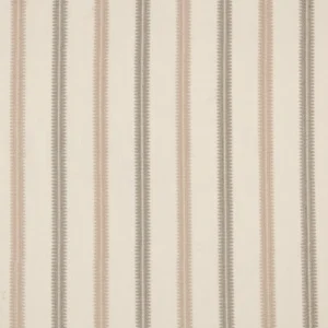 Meschutt Fabric from Warwick Hampton Weaves & Embroideries collection - black-grey striped embroideried