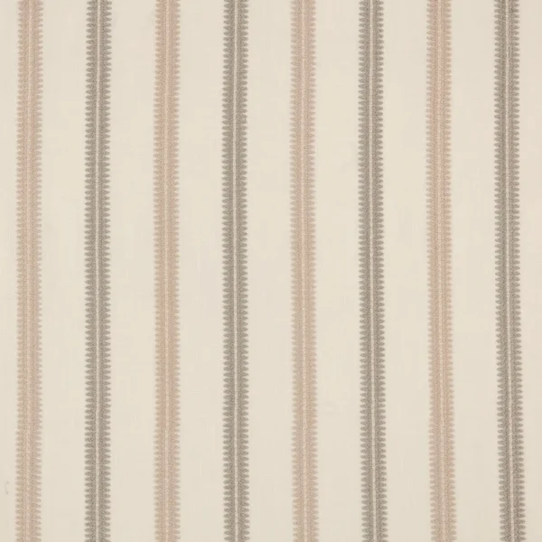 Meschutt Fabric from Warwick Hampton Weaves & Embroideries collection - black-grey striped embroideried