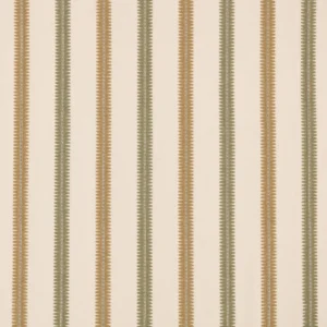 Meschutt Fabric from Warwick Hampton Weaves & Embroideries collection - green striped embroideried