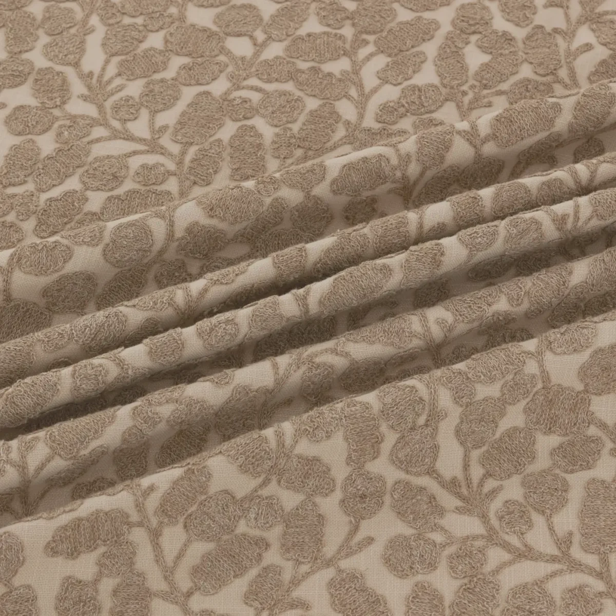 Gardiner Fabric - Rockpool by Gardiner Fabric from Warwick Hampton Weaves & Embroideries collection - brown botanical embroideried
