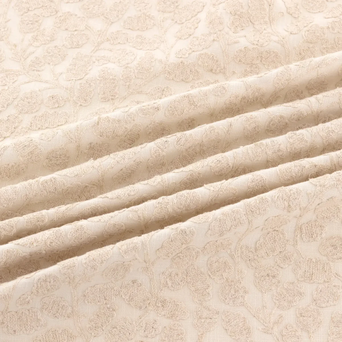 Gardiner Fabric from Warwick Hampton Weaves & Embroideries collection - neutral botanical embroideried