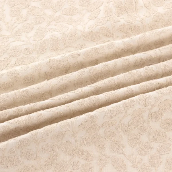 Gardiner Fabric - Oyster by Gardiner Fabric from Warwick Hampton Weaves & Embroideries collection - neutral botanical embroideried