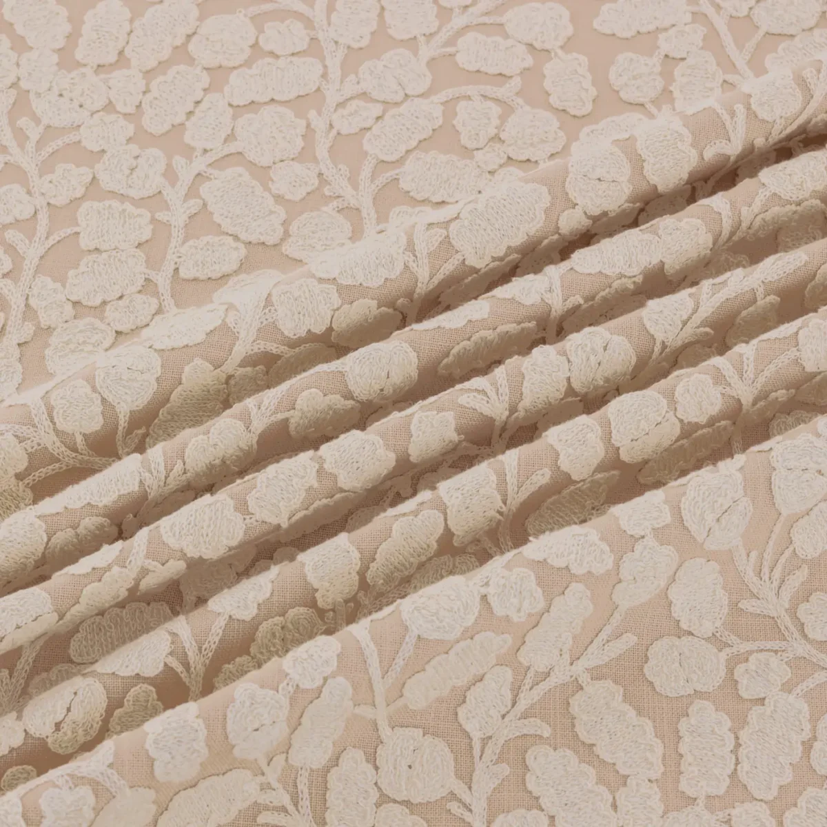 Gardiner Fabric - Shell by Gardiner Fabric from Warwick Hampton Weaves & Embroideries collection - neutral botanical embroideried