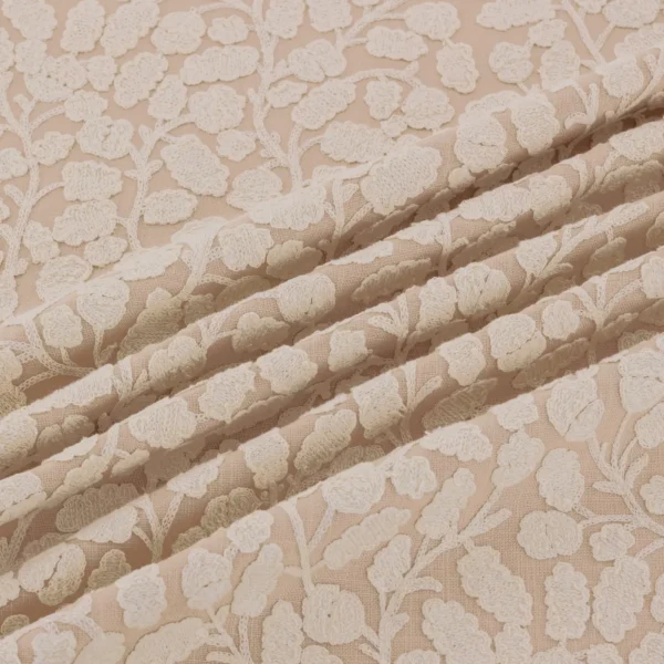 Gardiner Fabric from Warwick Hampton Weaves & Embroideries collection - neutral botanical embroideried