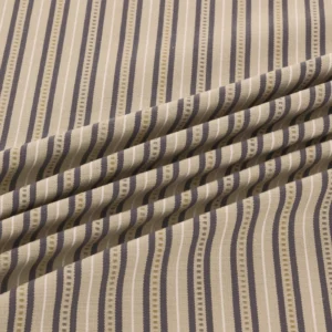 Brookhaven Fabric from Warwick Hampton Weaves & Embroideries collection - black-grey striped woven