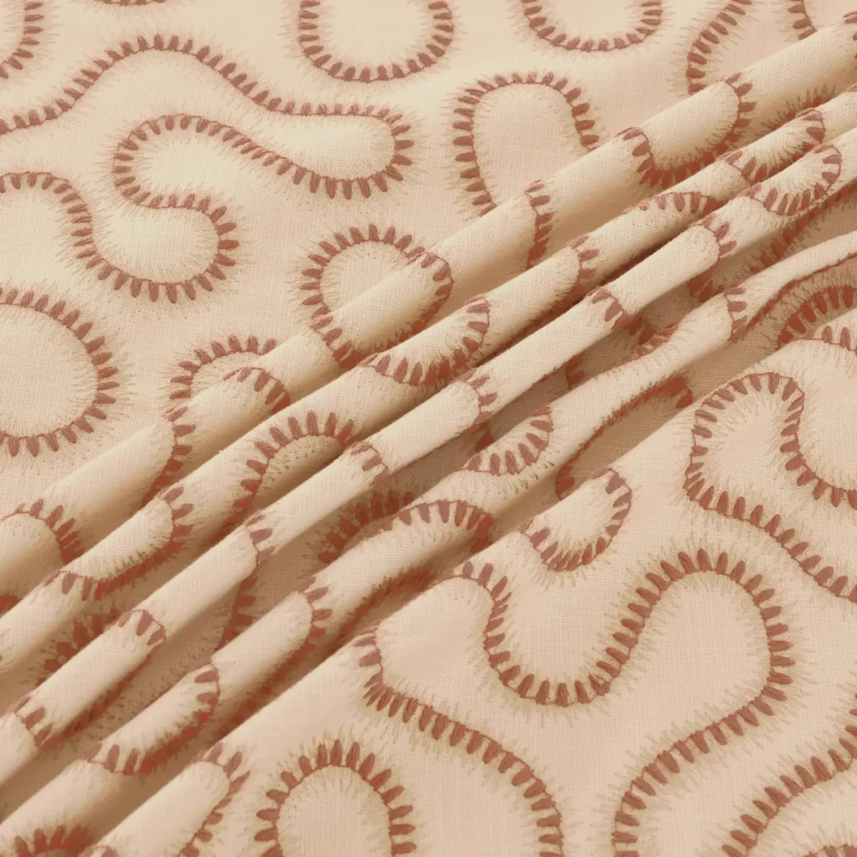 Orient Fabric - Coralee by Orient Fabric from Warwick Hampton Weaves & Embroideries collection - red misc embroideried