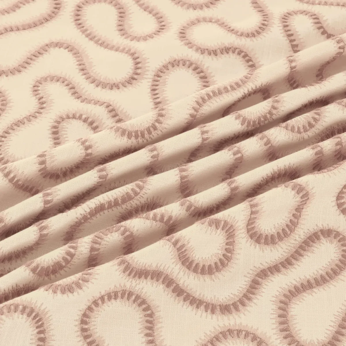 Orient Fabric - Shell by Orient Fabric from Warwick Hampton Weaves & Embroideries collection - pink misc embroideried
