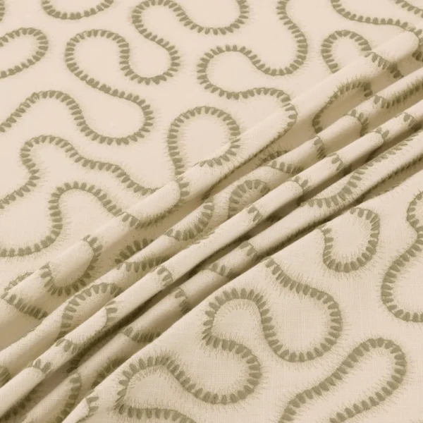 Orient Fabric from Warwick Hampton Weaves & Embroideries collection - green misc embroideried