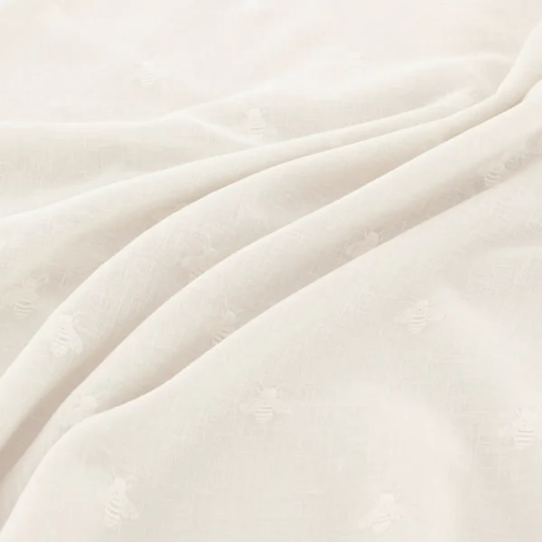 Bumblebee Fabric from Warwick Hampton Weaves & Embroideries collection - white animal embroideried