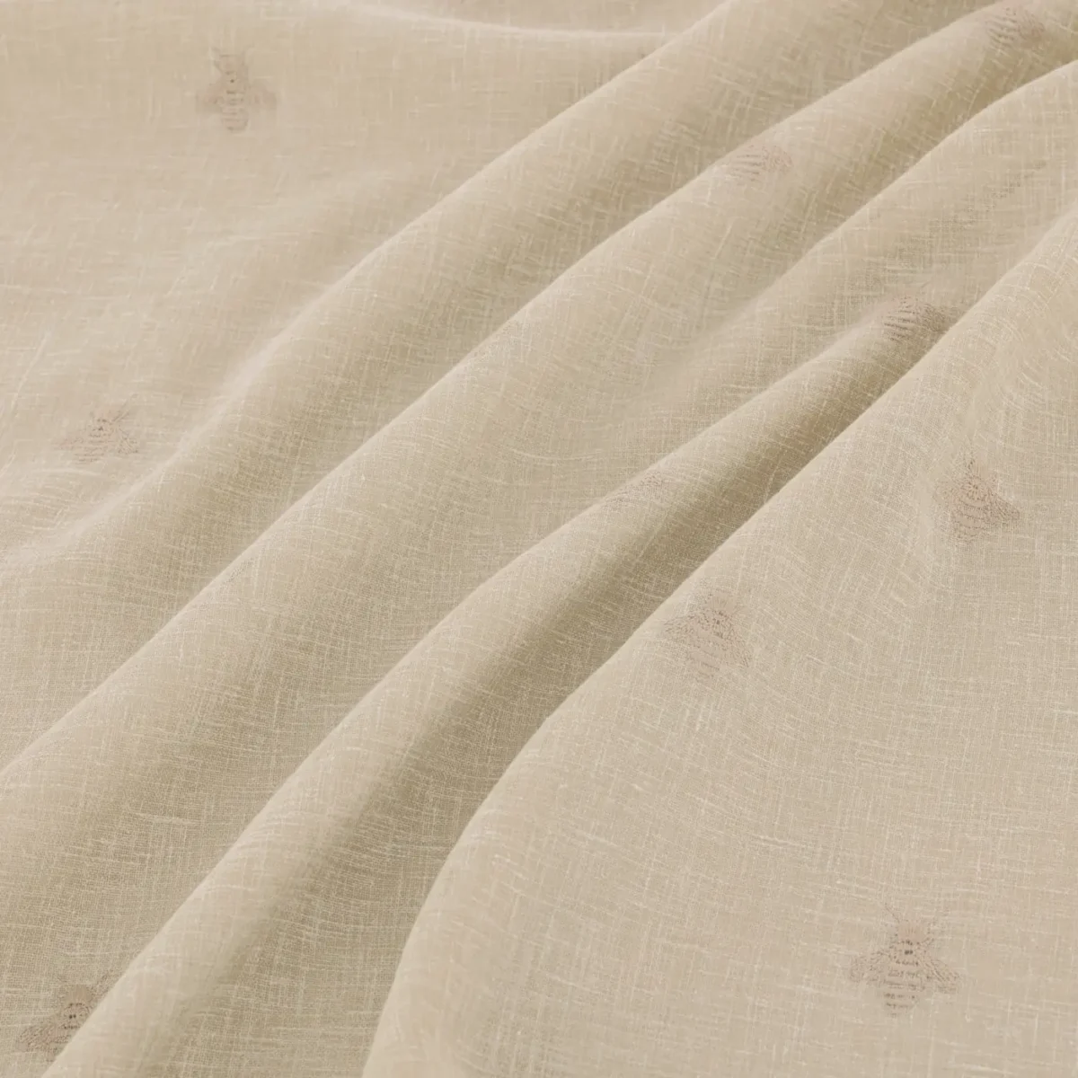 Bumblebee Fabric - Linen by Bumblebee Fabric from Warwick Hampton Weaves & Embroideries collection - neutral animal embroideried