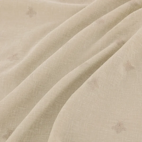 Bumblebee Fabric - Linen by Bumblebee Fabric from Warwick Hampton Weaves & Embroideries collection - neutral animal embroideried