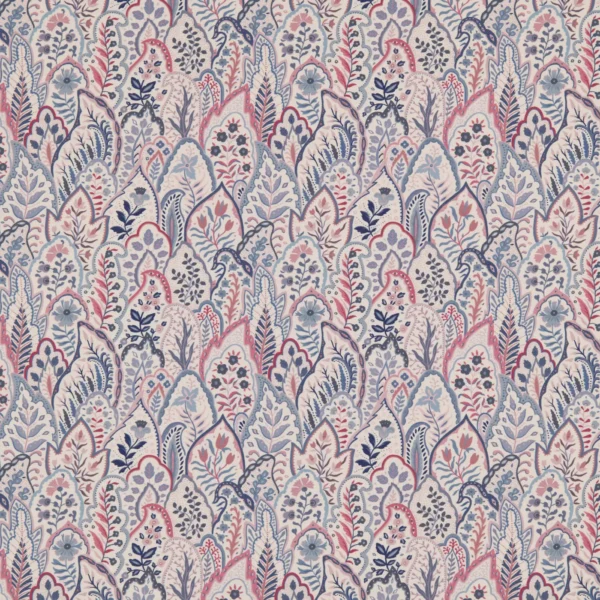 Hitherhill Fabric from Warwick Hampton Prints collection - red botanical printed