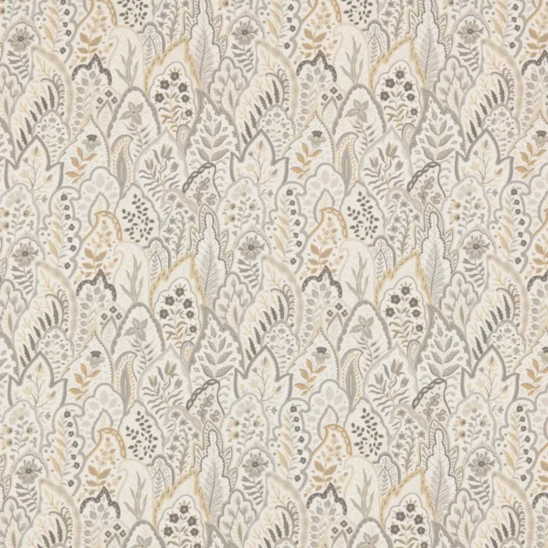 Hitherhill Fabric - Gull by Hitherhill Fabric from Warwick Hampton Prints collection - neutral botanical printed